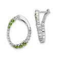 14k White Gold Hoop Earrings with Round Cut Peridot in Graduated Design for Women