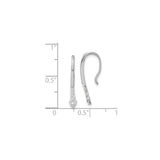 14k White Gold Drop Earrings with Diamond Accents, Sleek Hook Design, Minimalist Style