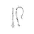 14k White Gold Drop Earrings with Diamond Accents, Sleek Hook Design, Minimalist Style