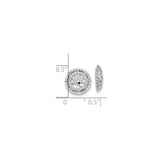 14k White Gold Earring Jackets with Diamond Accents, Wheel Design Circle Enhancers for Women
