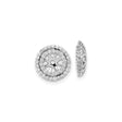 14k White Gold Earring Jackets with Diamond Accents, Wheel Design Circle Enhancers for Women