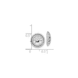 14k White Gold Earring Jackets with Diamonds, Radiating Spoke Double Halo Circle Design