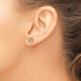 14k Yellow Gold Earring Jackets with Diamond Accents, Mandala Halo Openwork Design