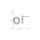 14k White Gold Diamond Twist Stud Earrings with Open Swirl Design
