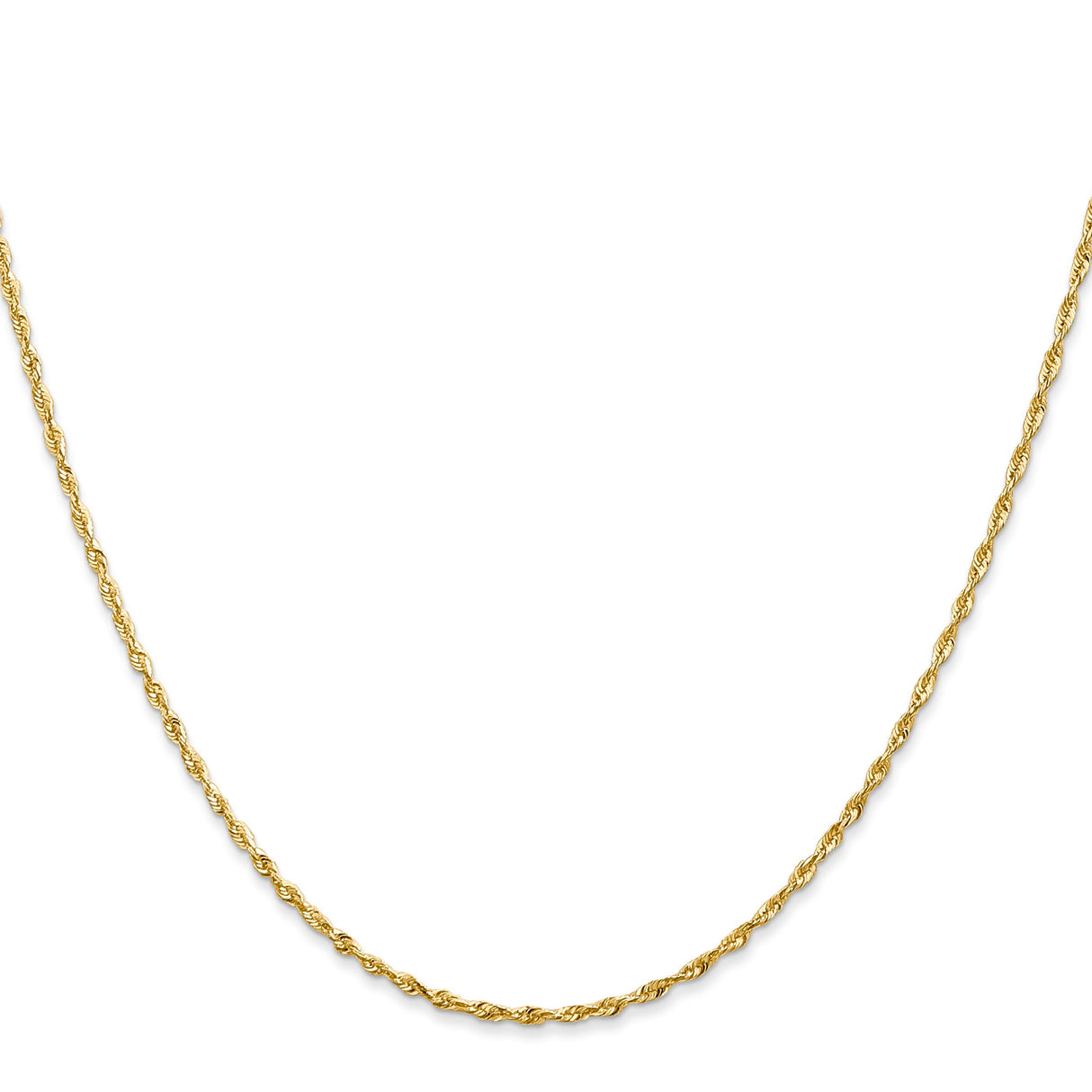 14K Yellow Gold 1.5 mm Rope Chain Necklace, Polished