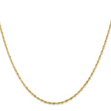 14K Yellow Gold 1.5 mm Rope Chain Necklace, Polished