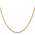 14K Yellow Gold 1.8 mm Rope Chain Necklace, Polished
