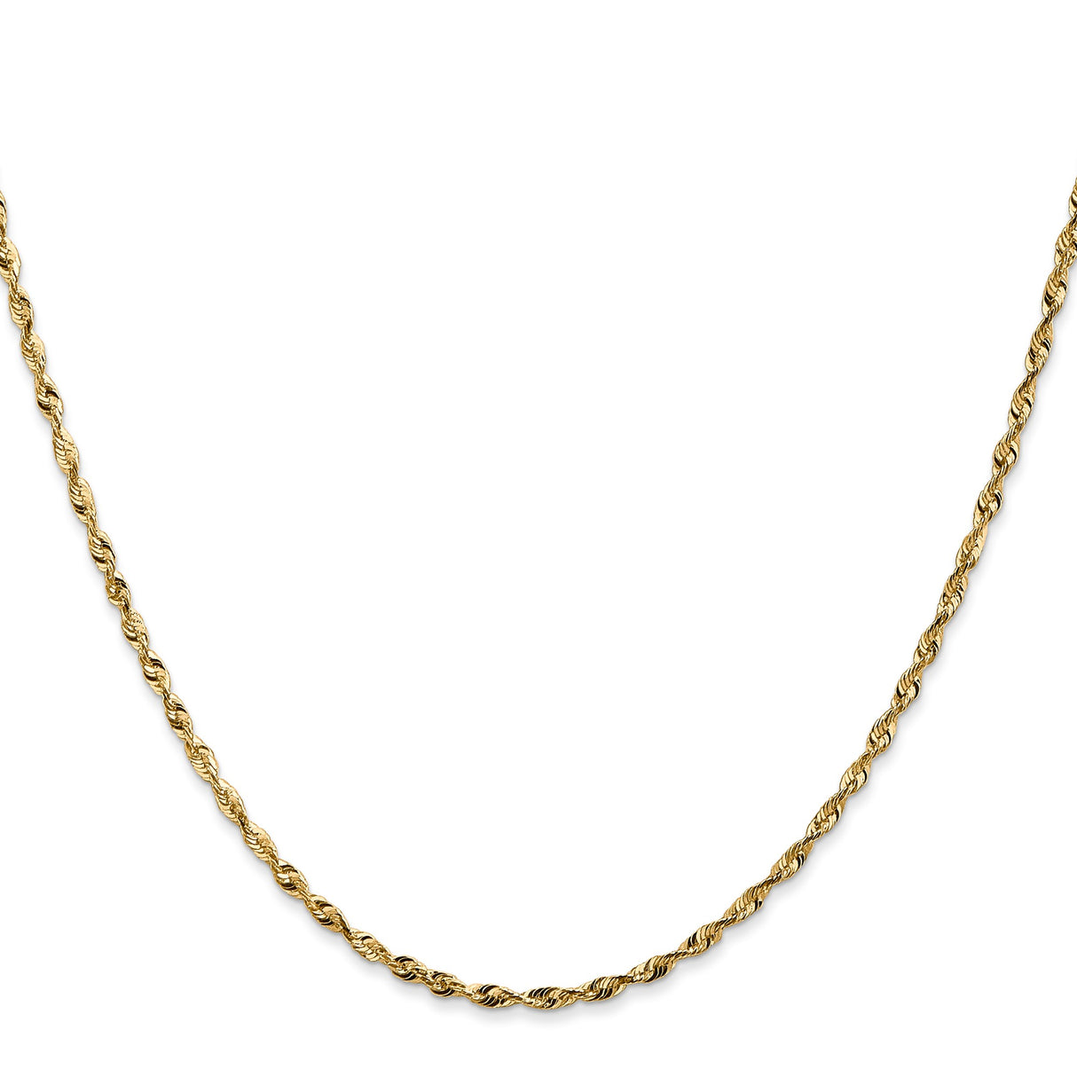 14K Yellow Gold 1.8 mm Rope Chain Necklace, Polished