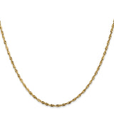 14K Yellow Gold 1.8 mm Rope Chain Necklace, Polished