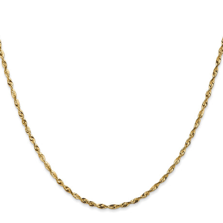 14K Yellow Gold 1.8 mm Rope Chain Necklace, Polished