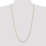 14K Yellow Gold 1.8 mm Rope Chain Necklace, Polished detail view