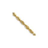 14K Yellow Gold 2.25 mm Rope Chain Necklace, Polished detail view