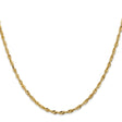 14K Yellow Gold 2.5 mm Rope Chain Necklace, Polished