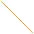 14K Yellow Gold 2.5 mm Rope Chain Bracelet, Polished