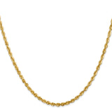 14K Yellow Gold 2.75 mm Rope Chain Necklace, Polished