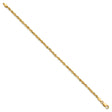 14K Yellow Gold 2.75 mm Rope Chain Anklet, Polished