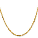 14K Yellow Gold 4 mm Rope Chain Necklace, Polished