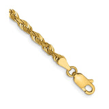 14K Yellow Gold 4 mm Rope Chain Bracelet, Polished detail view