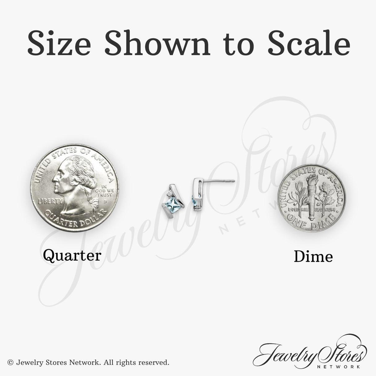 10k White Gold Stud Earrings with Aquamarine and Diamond Accents, Geometric Design
