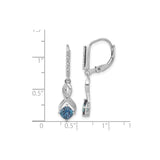 Sterling Silver Dangle Earrings with Created Alexandrite, Diamond Accents, Infinity Design