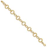 14K Yellow Gold 12 mm Polished Chain Bracelet