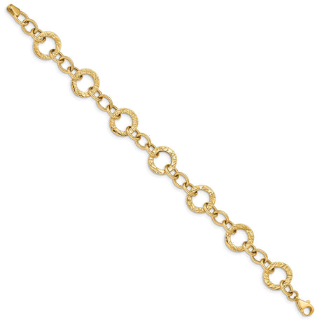 14K Yellow Gold 12 mm Polished Chain Bracelet