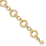 14K Yellow Gold 12 mm Polished Chain Bracelet alternate angle