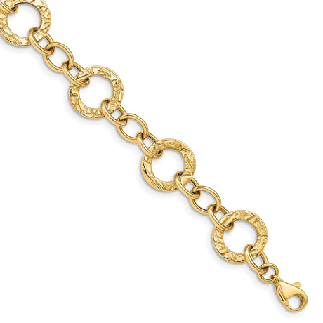 14K Yellow Gold 12 mm Polished Chain Bracelet alternate angle