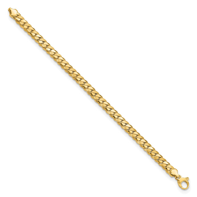 14K Yellow Gold 6.46 mm Link Chain Bracelet