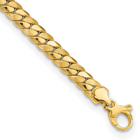 14K Yellow Gold 6.46 mm Link Chain Bracelet alternate angle