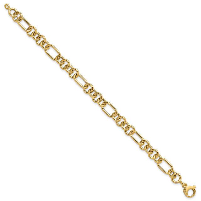 14K Yellow Gold 7.9 mm Lightweight Chain Bracelet, Polished