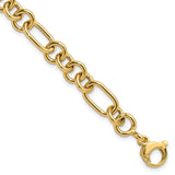 14K Yellow Gold 7.9 mm Lightweight Chain Bracelet, Polished detail view