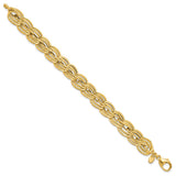 14K Yellow Gold 12.4 mm Polished Chain Bracelet