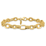 14K Yellow Gold 7.8 mm Lightweight Chain Bracelet, Polished alternate angle