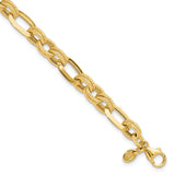 14K Yellow Gold 7.8 mm Lightweight Chain Bracelet, Polished detail view