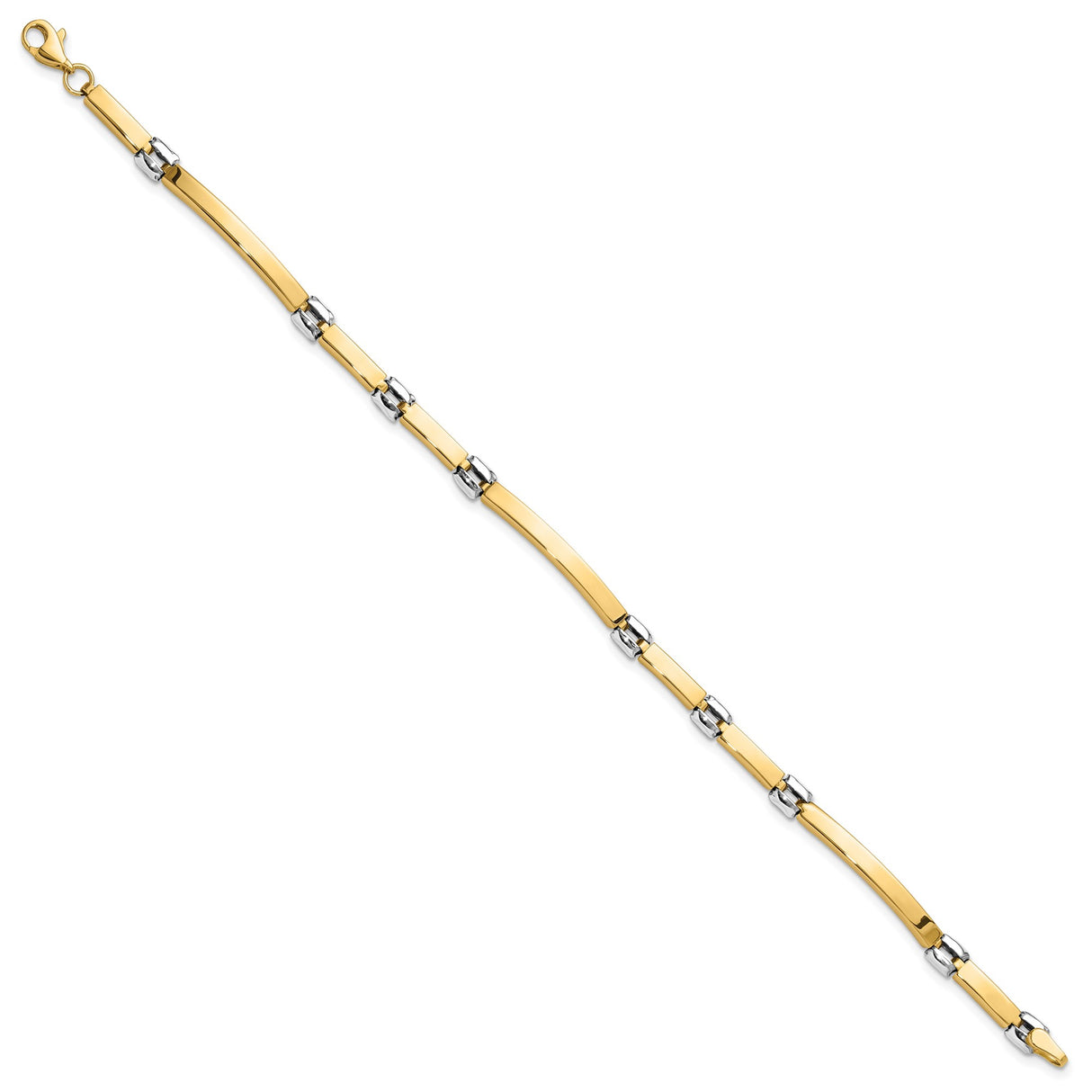 14K Two-tone Gold 4.5 mm Lightweight Chain Bracelet, Polished