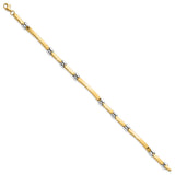14K Two-tone Gold 4.5 mm Lightweight Chain Bracelet, Polished
