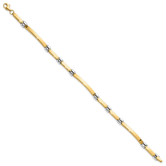 14K Two-tone Gold 4.5 mm Lightweight Chain Bracelet, Polished