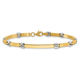14K Two-tone Gold 4.5 mm Lightweight Chain Bracelet, Polished alternate angle