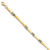 14K Two-tone Gold 4.5 mm Lightweight Chain Bracelet, Polished detail view