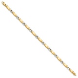 14K Two-tone Gold 4.8 mm Lightweight Chain Bracelet, Polished