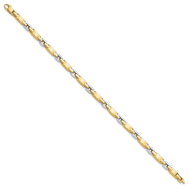 14K Two-tone Gold 4.8 mm Lightweight Chain Bracelet, Polished