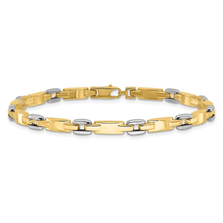 14K Two-tone Gold 4.8 mm Lightweight Chain Bracelet, Polished alternate angle