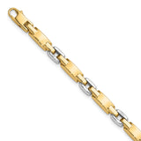 14K Two-tone Gold 4.8 mm Lightweight Chain Bracelet, Polished detail view