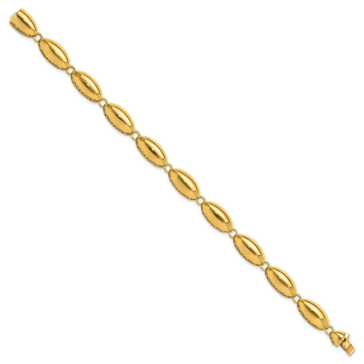 14K Yellow Gold 8.2 mm Polished Chain Bracelet