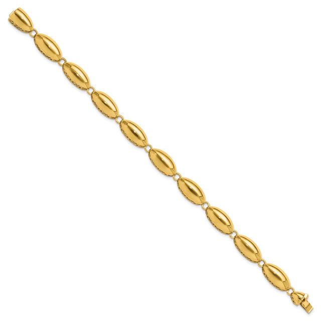 14K Yellow Gold 8.2 mm Polished Chain Bracelet