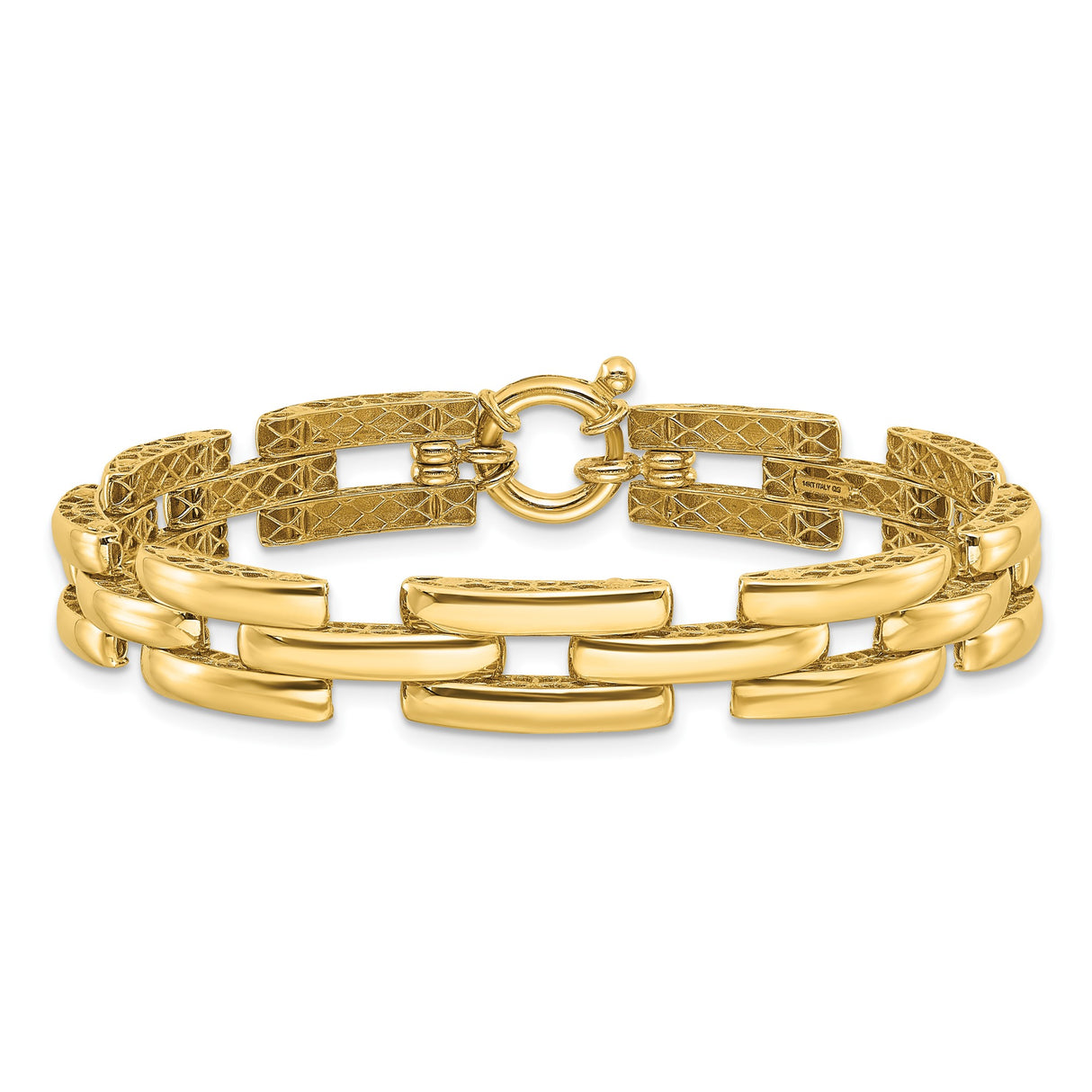 14K Yellow Gold 8.9 mm Polished Chain Bracelet alternate angle
