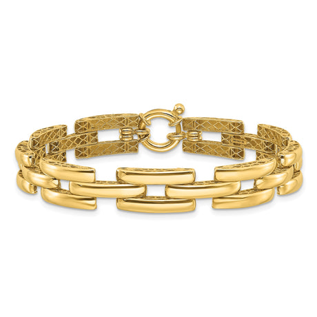 14K Yellow Gold 8.9 mm Polished Chain Bracelet alternate angle
