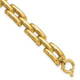 14K Yellow Gold 8.9 mm Polished Chain Bracelet detail view