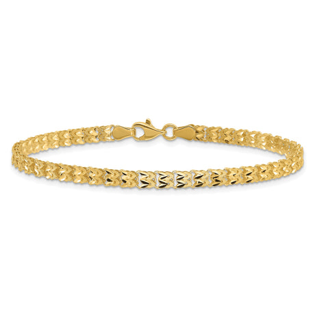 14K Yellow Gold 3.9 mm Lightweight Chain Bracelet, Polished alternate angle